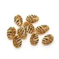 Vista detallada de conchas de cauri pulidas con rayas de tigre para accesorios de joyería DIY - Rayas de Tigre Marrón Negro (No.8)