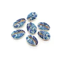 Detalle de cuentas de concha con patrón de porcelana azul y blanca para joyería - Porcelana Azul Blanca (No.4)