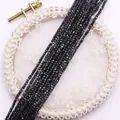 Facettierte schwarze Naturstein-Würfelperlen für DIY-Schmuck und Halskettenbau - Klein / Schwarz