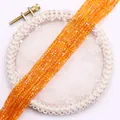 Facettierte quadratische orangefarbene Natursteinperlen für DIY Schmuck und Halsketten - Klein / Orange