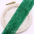 Perline in pietra naturale a goccia verde smeraldo sfaccettate per creazione gioielli - US 15