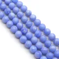 Blue natural stone beads with marble texture for DIY jewelry making and necklaces - 4mm / Light Blue Marble Style (2)