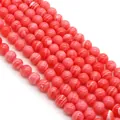 Red and white rhodochrosite loose round beads for DIY jewelry and necklace making - 4mm / Red And White Texture Style (1)