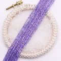 Lila facettierte Naturstein-Würfelperlen mit Aurora-Finish für DIY-Schmuckherstellung - Klein / Aurora Violett