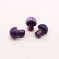 Macro shot of purple dragon vein agate mushroom beads with side-drilled holes for DIY - Purple (No.1)