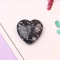 Piedra de obsidiana copo de nieve en forma de corazón para crear joyería DIY - Obsidiana copo de nieve