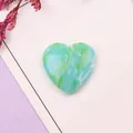 Cuenta de malaquita en forma de corazón con textura de mármol azul y verde para joyas - Color Mixto Azul Verde (No.6)