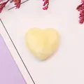 Piedra de ónix amarillo natural pulido en forma de corazón para joyería DIY - Textura Blanco Amarillo Pálido (No.7)