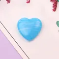 Piedra azul en forma de corazón con patrones de ondas para joyería artesanal DIY - Patrón Ola Azul Blanco (No.13)