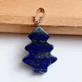 Lapis Lazuli Christmas tree pendant with silver clasp for DIY necklace jewelry - Lapis Lazuli