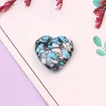 Piedra de turquesa sintética en forma de corazón con textura moteada azul y negra - Moteado Azul Negro (No.22)