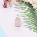 Pendentif en cristal de quartz rose naturel avec bélière dorée pour colliers DIY - Texture Quartz Rose (10)