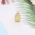 Pendentif en pierre naturelle jaune translucide avec bélière dorée pour bijoux DIY - Style Jaune Pâle (1)