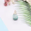 Pendentif en pierre d'amazonite avec bélière dorée pour la création de bijoux DIY - Texture Amazonite (2)