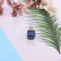 Pendentif carré en pierre naturelle bleu lapis avec embout en métal doré martelé DIY - Lapis Bleu Foncé (11)