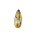 Détail macro du pendentif en pierre empereur en goutte avec veinures bois et vert - Style Texture Verte Grain de Bois (Motif 5)