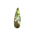 Polished natural teardrop stone pendant with green and brown marble texture for DIY jewelry - US 9