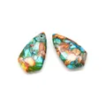 Colorful teardrop synthetic turquoise mosaic pendants for DIY jewelry making - Multi-Color Mosaic Texture Style (1)