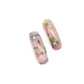 Polished pink imperial stone cylindrical bridge beads for DIY jewelry making - US 1