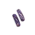 Pair of purple natural imperial jasper arched tube beads for DIY bracelet making - US 3