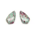Polished synthetic imperial turquoise teardrop pendant in vibrant green and magenta - Green Base Spotted Texture Style (8)