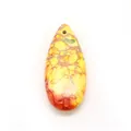 Ciondolo a goccia in diaspro imperatore giallo e arancione per gioielli fai-da-te - Colore 3 (Texture Giallo Rosso)