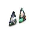 Triangle synthetic turquoise pendant with blue and green marble texture for DIY jewelry - Blue Green Orange Brown Marble Pattern (No. 8)