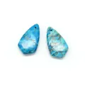 Teardrop turquoise stone pendant with brown marble veins for DIY jewelry making - Bright Blue Brown Matrix Style (9)