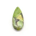 Ciondolo a goccia in pietra naturale verde e gialla con foro per creazione di gioielli DIY - Colore 4 (Patch Verde Giallo)