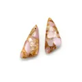 Pink triangle faux turquoise stone pendant with gold foil accents for jewelry making - Rose Gold Foil Style (No. 10)