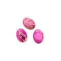 Set of oval pink purple natural stones with marble texture for DIY jewelry rings - 13x18mm / Pink Purple (No.1)