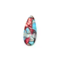 Pendentif goutte en pierre empereur avec motifs de mosaïque bleue et rouge - Style Mosaïque Bleu Ciel Rouge (Motif 10)