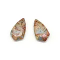 Pair of teardrop natural stone pendants with brown and blue mosaic jasper patterns - Brown-Red Grey-Blue Mosaic Style (13)