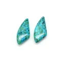 Leaf-shaped turquoise stone charms with marbled texture for DIY jewelry making - Blue-Green Mottled Pattern Style (#13)