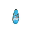 Pendentif goutte en pierre impériale bleu brillant avec des textures minérales brunes - Style Veiné Bleu Lumineux Marron (Motif 11)