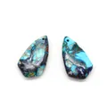 Blue Imperial Jasper teardrop pendants for DIY jewelry making, set of two pieces - Blue-Purple Mottled Freeform Style (14)