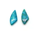 Polished synthetic turquoise leaf pendants with natural brown texture and top holes - Vibrant Blue-Green & Brown Textured Style (No. 14)