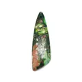 Ciondolo in pietra naturale a forma di triangolo lungo con venature marmorizzate - Texture Chiazziata Verde Rosso (N. 10)