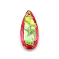 Pendente a goccia in diaspro con motivi rosa e verdi per creazione gioielli DIY - Colore 10 (Maglia Rosso Verde)