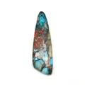 Ciondolo a pugnale in diaspro sedimentario blu e verde con venature metalliche - Texture Glitter Blu Verde Argento (N. 12)