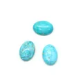 Trois cabochons en turquoise ovale avec veines naturelles pour la création de bijoux - 13x18mm / Texture Turquoise Bleu Cyan (N° 7)