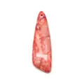 Ciondolo a pugnale in pietra naturale rossa e bianca per collane fai-da-te - Motivo Chiazziato Rosso Rosa Bianco (N. 13)