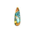 Multicolor teardrop stone pendant with natural mosaic texture and top-drilled hole - US 14