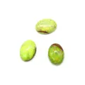 Cabochons ovales turquoise jaune-vert avec veines minérales brunes naturelles - 13x18mm / Tons Vert Herbe (N° 8)