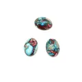 Cabochons ovales en pierre d'empereur multicolore pour bijoux DIY polis - 13x18mm / Texture Couleurs Mixtes (N° 14)