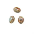 Lot de trois cabochons ovales en jaspe mélangé pour la création de bijoux - 13x18mm / Texture Brèche Panachée (N° 15)