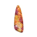 Ciondolo in pietra multicolore a punta con motivi marmorizzati arancioni e viola - Chiazziato Arancio Rosso Giallo Viola (N. 20)