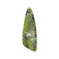 Ciondolo a forma di coltello in pietra imperiale verde chiaro con venature naturali - Chiazziato Verde Chiaro Nero (N. 21)