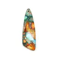 Pendaglio in diaspro sedimentario a goccia con trame di pietre naturali colorate - Patchwork Blu Verde Arancio Rosso (N. 27)