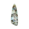 Ciondolo in pietra imperatore blu a forma di coltello per creazione di gioielli fai da te - Texture a Rete Blu Bianco Marrone (N. 28)